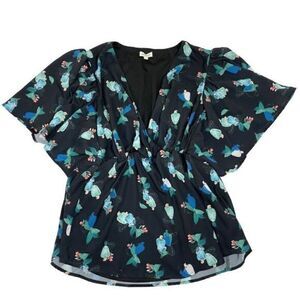 Harper & Joy Pepper Garden Print V Neck Lined Blouse Women’s Size 1X